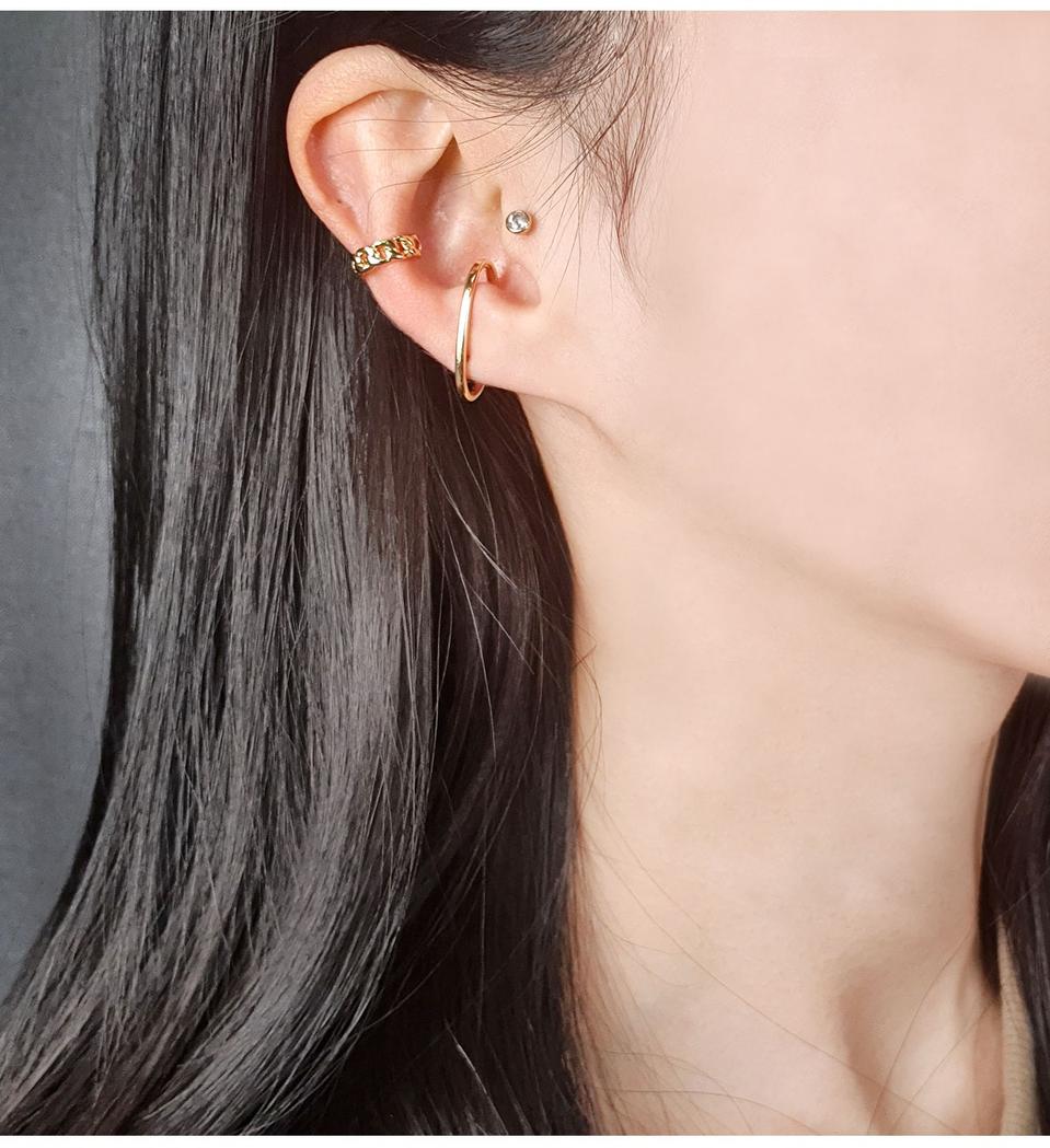 실버925 체인모양 이어커프