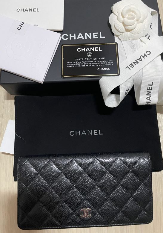 CHANEL 샤넬 은장 캐비어 지갑 장지갑 풀구성