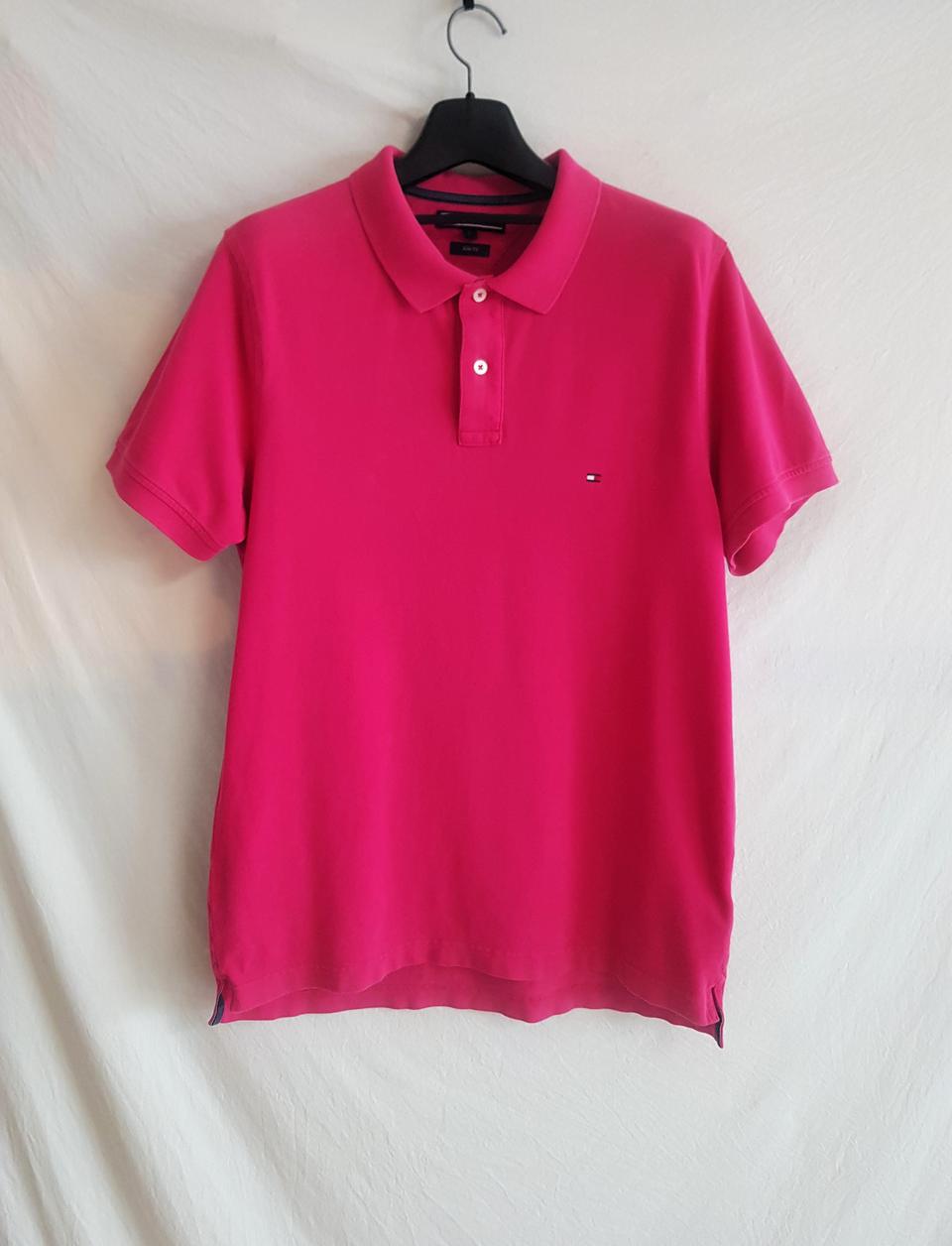 (무료배송) 타미힐피거 핑크 반팔 카라티 [L]