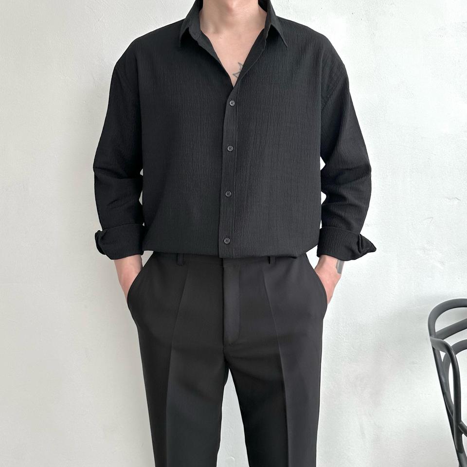 남자 여름 셔츠 플리츠 긴팔 남방 쿨맥스 에어 셔츠