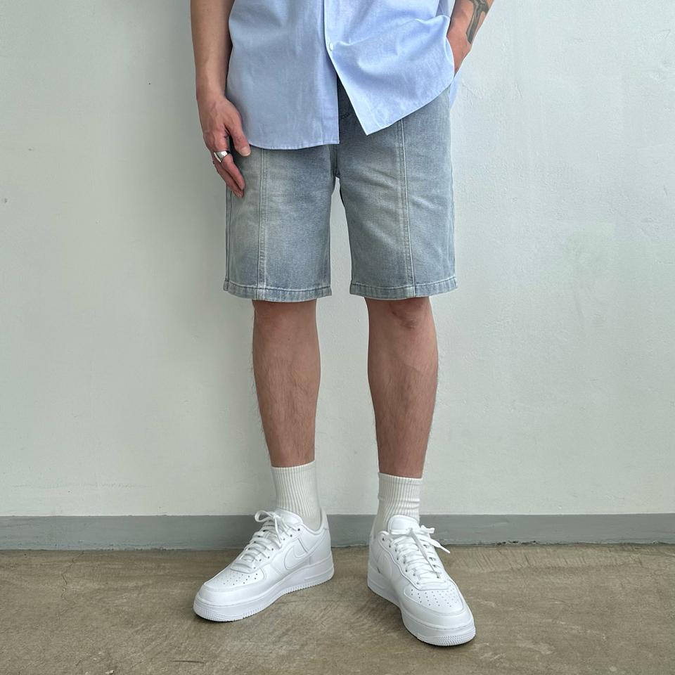 남자 청반바지 데님 밴딩 반바지 연청 흑청 빅사이즈