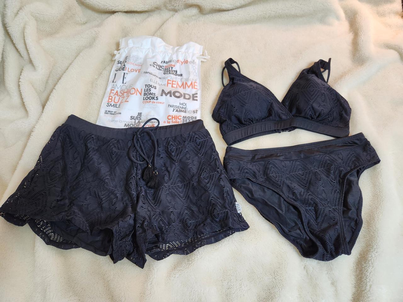 엘르 비키니 + 비치반바지 셋트