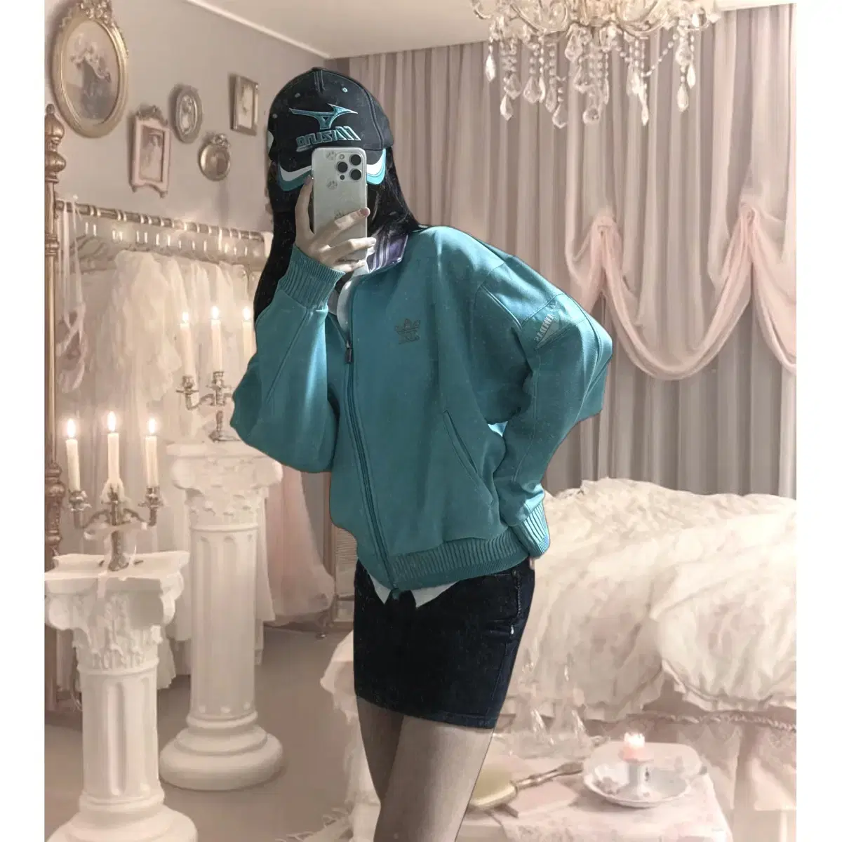 아디다스 80-90s 데상트 파이어버드 져지 스카이블루 트랙탑