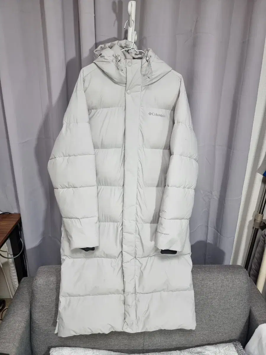 콜롬비아 롱패딩 발열 옴니히트 남성 패딩 그레이 100