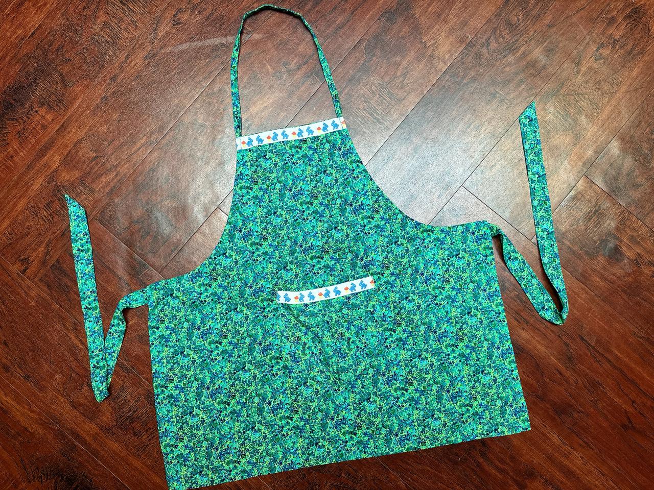 프랑스 빈티지 토끼 자수 앞치마