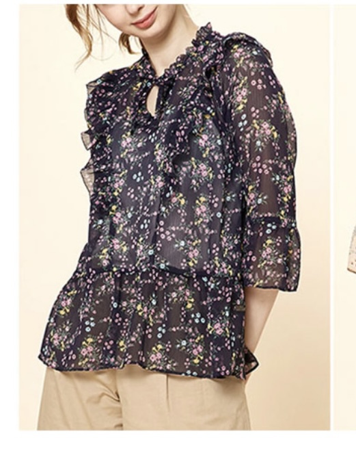 새옷 S 쉬폰 7부 블라우스 써스데이아일랜드 t184mbl237w