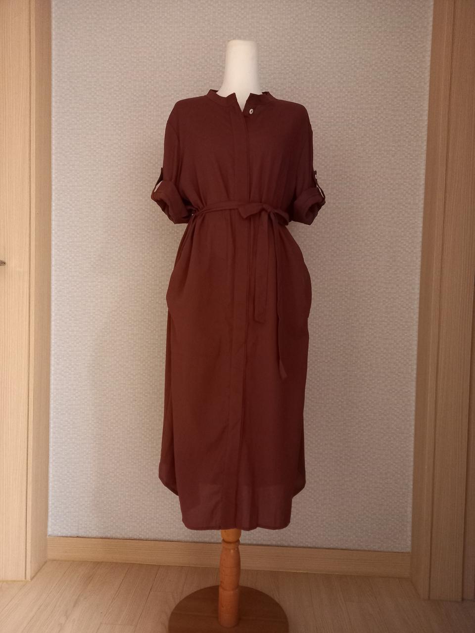 셔츠허리밴딩끈원피스