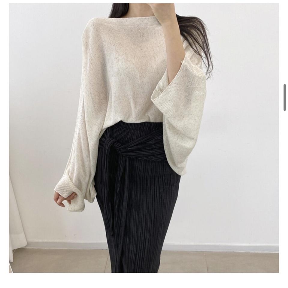 베이지 판초 니트 망토 시스루 55 66 (새상품)