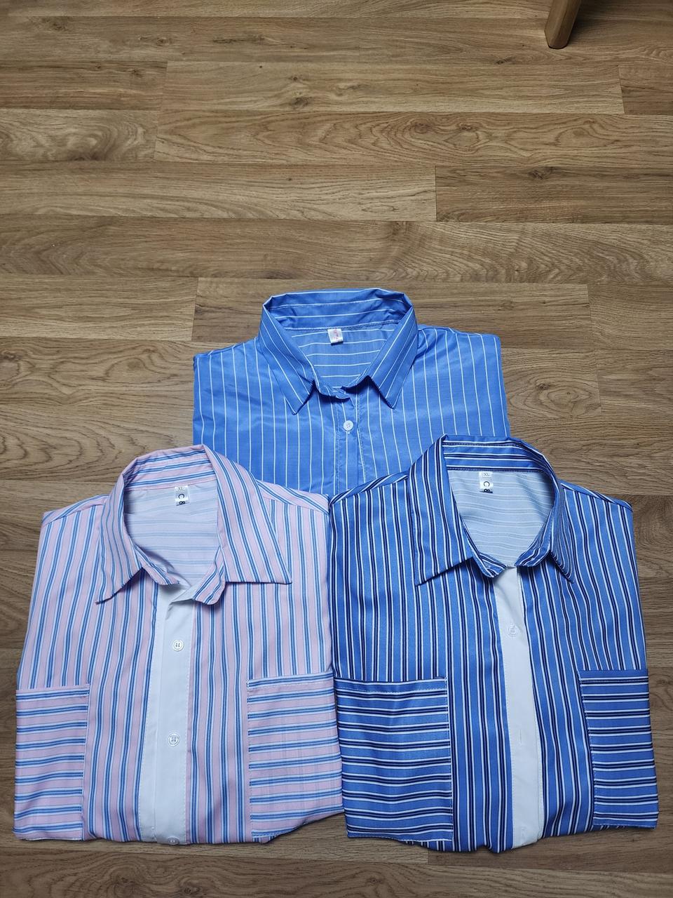 스트라이프셔츠3장일괄판매10000