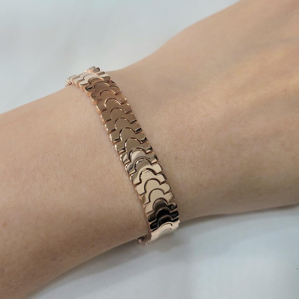 핑크실버 은팔찌. 전체은