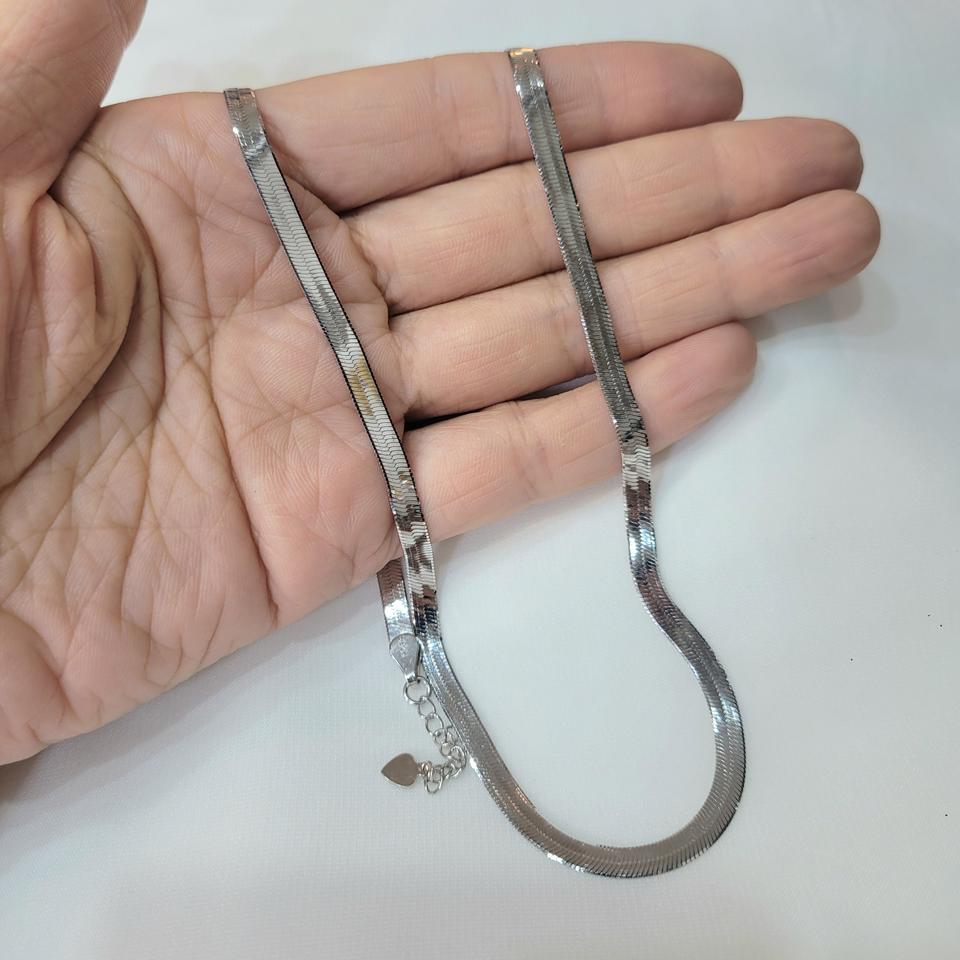 뱀줄 은목걸이. 전체은