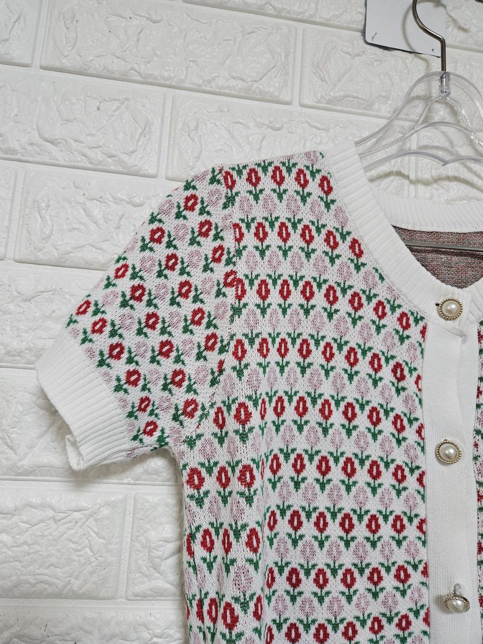 꽃진주여성니트반팔s