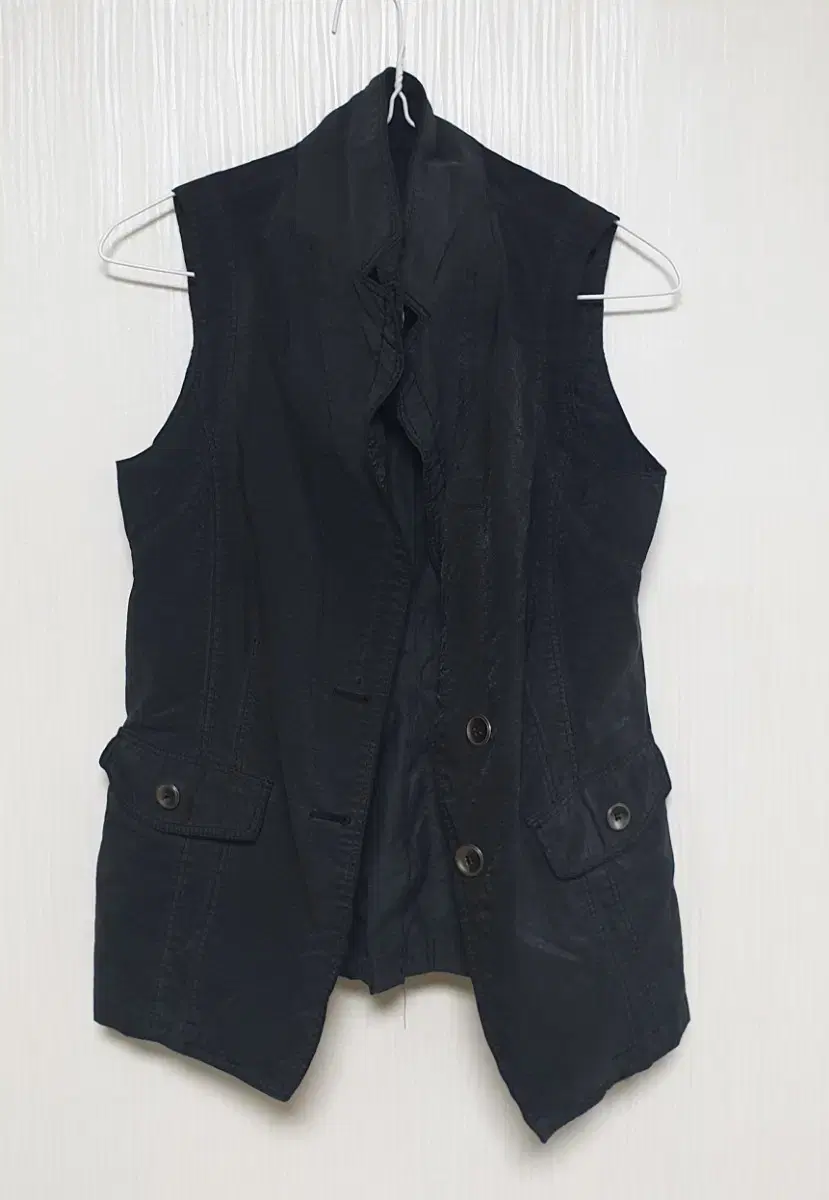 여성용 검정색 민소매 조끼 - M(여성 키 157~162cm)