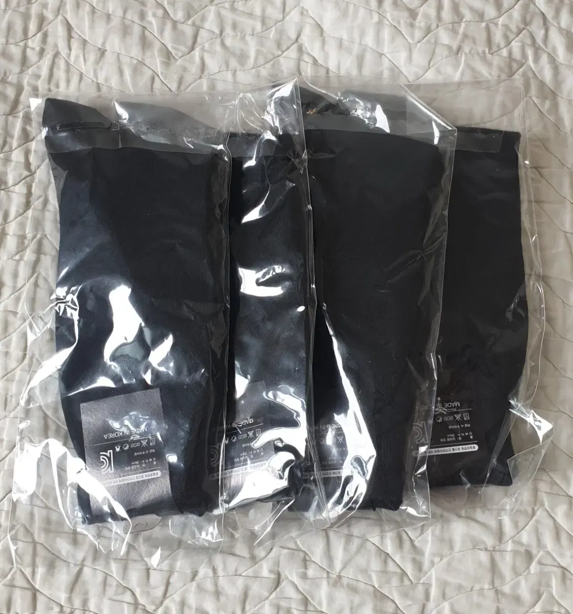 남성 장목 정장 검은색 양말 세트(4켤레, 미사용 새상품)