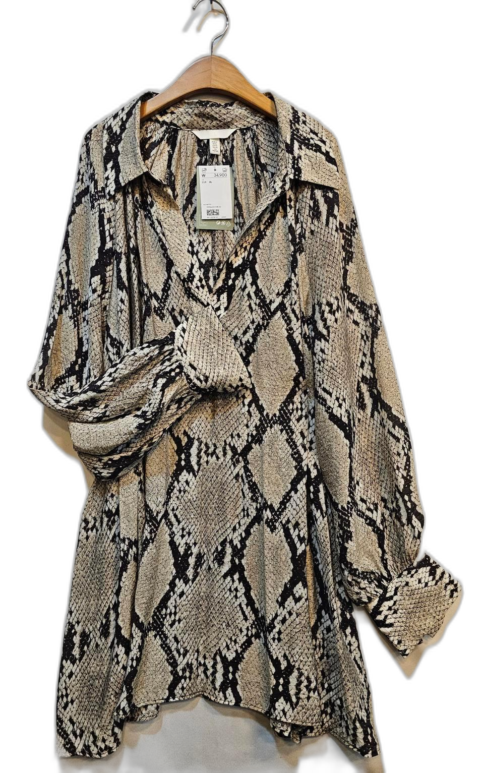 [새옷] H&M 에이치앤엠 비스코스 호피 뱀피 블라우스 88~99 사이즈