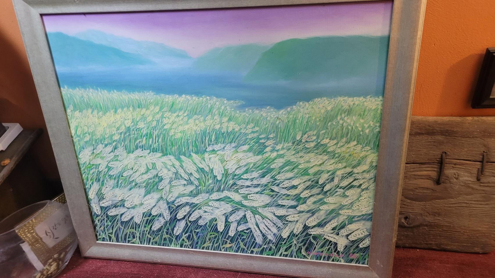 잘 그려진 이병종 화가의 밀밭 그림 한점