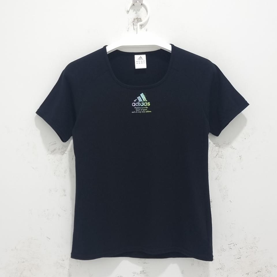 아디다스 여성 반팔 티셔츠 블랙 검정 트레이닝 헬스 골프 운동복 L