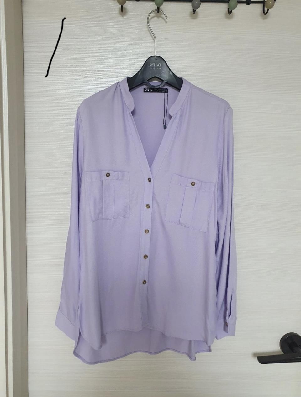 자라 연보라 셔츠 s (새상품)