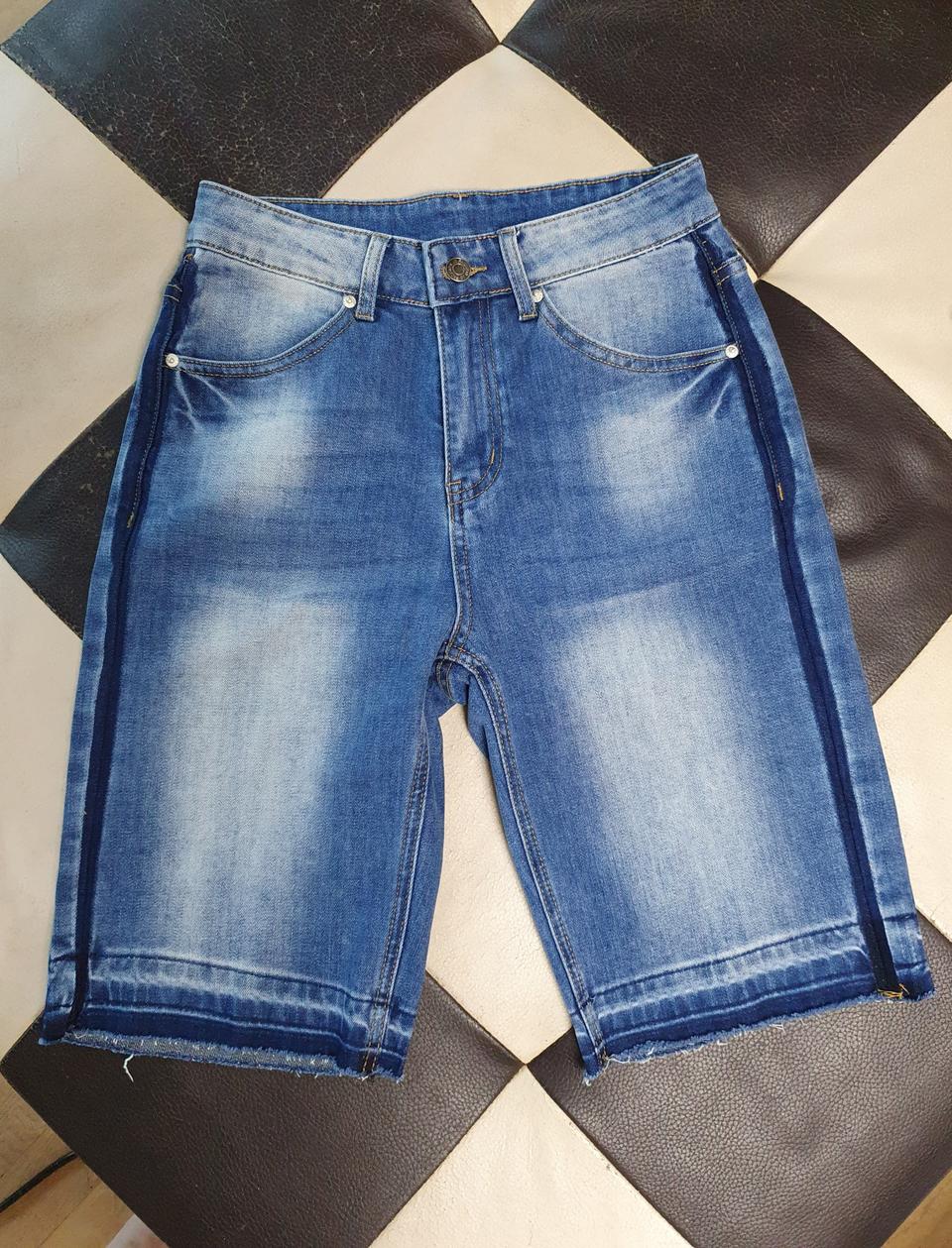 워싱 데님 청 반바지 55