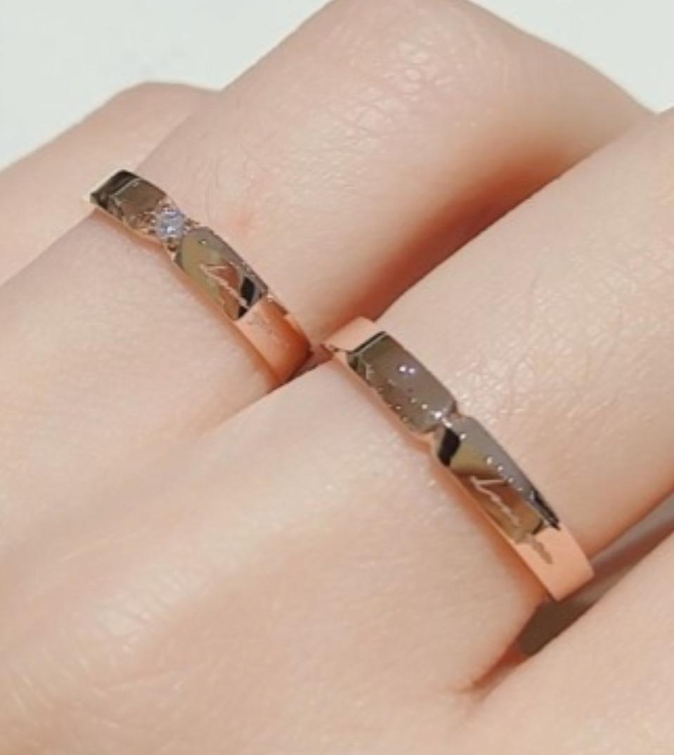 14k  로즈골드 커플링 커플반지