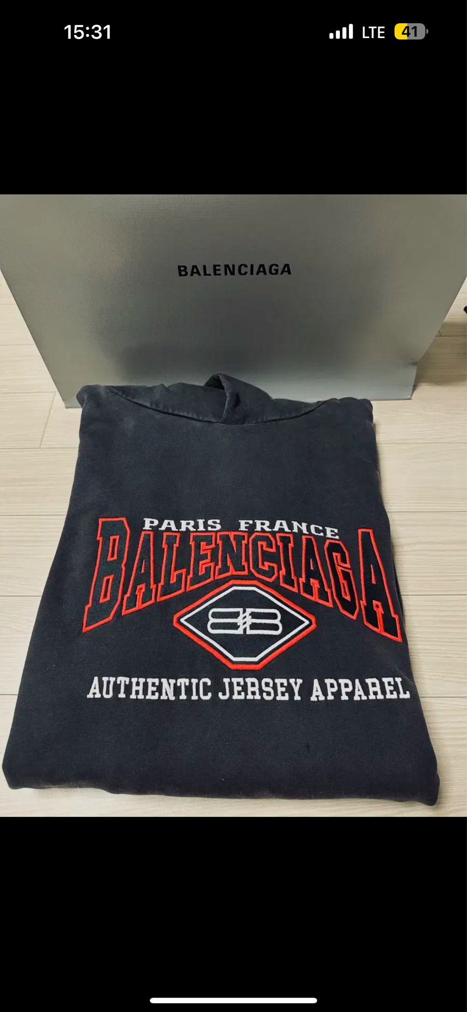 발렌시아가 오버사이즈 컬리지 후드