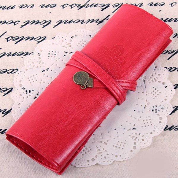 새 빨강색 미용 가죽 케이스 보관백 수납 가방 정리 헤어컷 