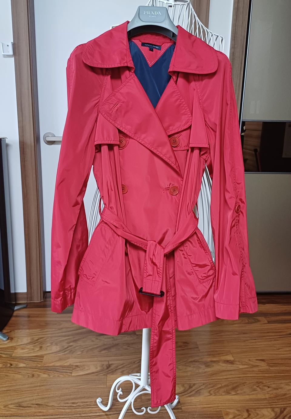 타미힐피거 여성 바람막이 간절기 더블 자켓 트렌치코트 야상 상의