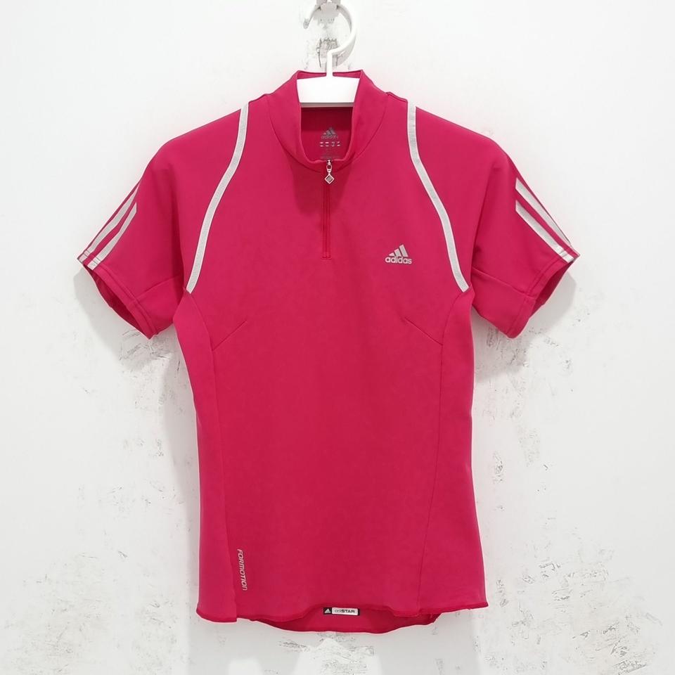 아디다스 여성 반팔 티셔츠 반집업 카라티 트레이닝복 헬스 골프 L