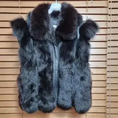 h194 여성 양가죽 폭스조끼