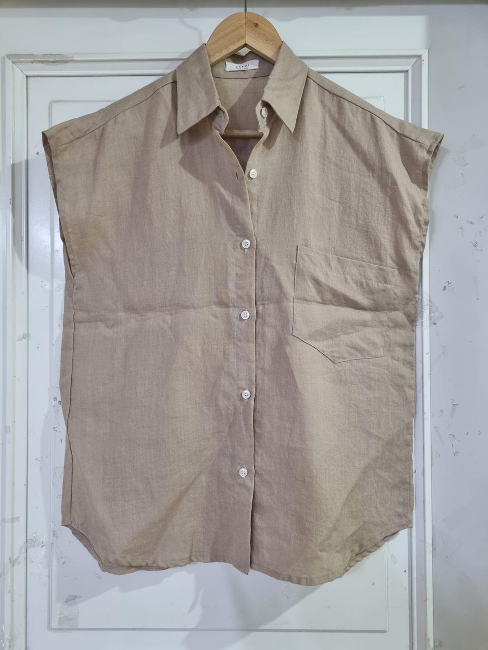 마. 린넨. 블라우스.  거의새거. 가슴51