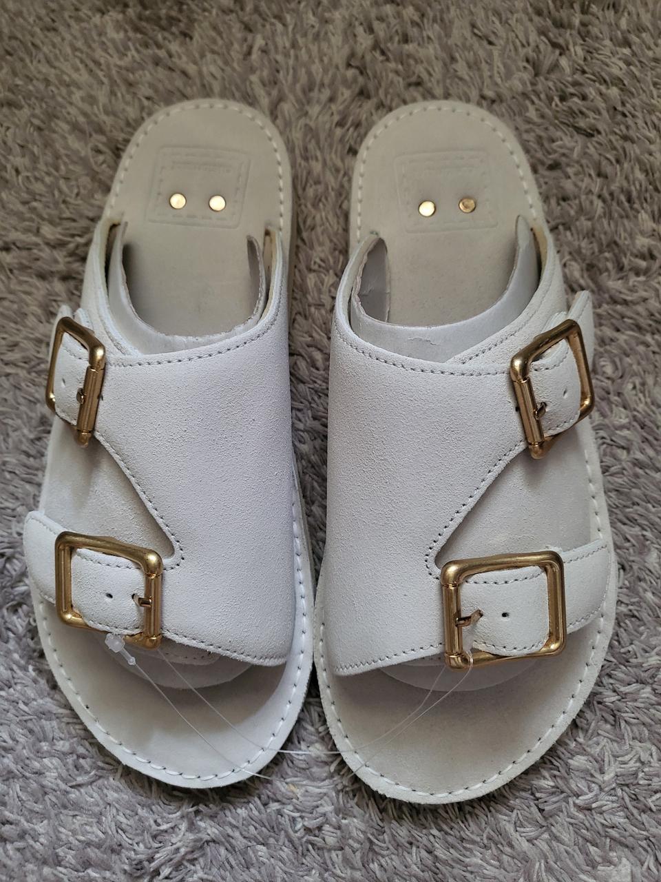 커스토막스 천연소가죽 핸드메이드 슬리퍼 새상품