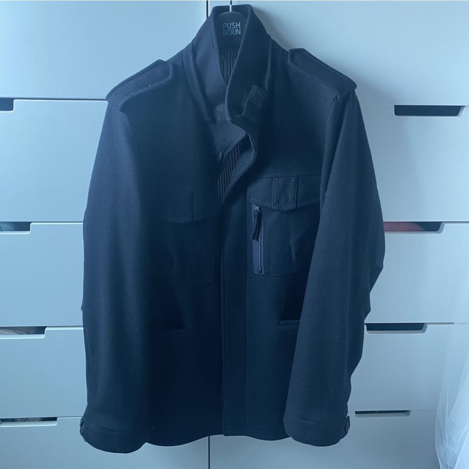 네이비 모직코트/ 남녀공용 다능