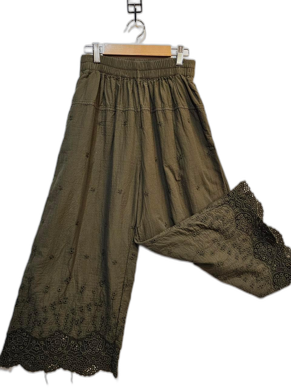 [새옷] 자수  면 통바지 고무밴드 66-77사이즈