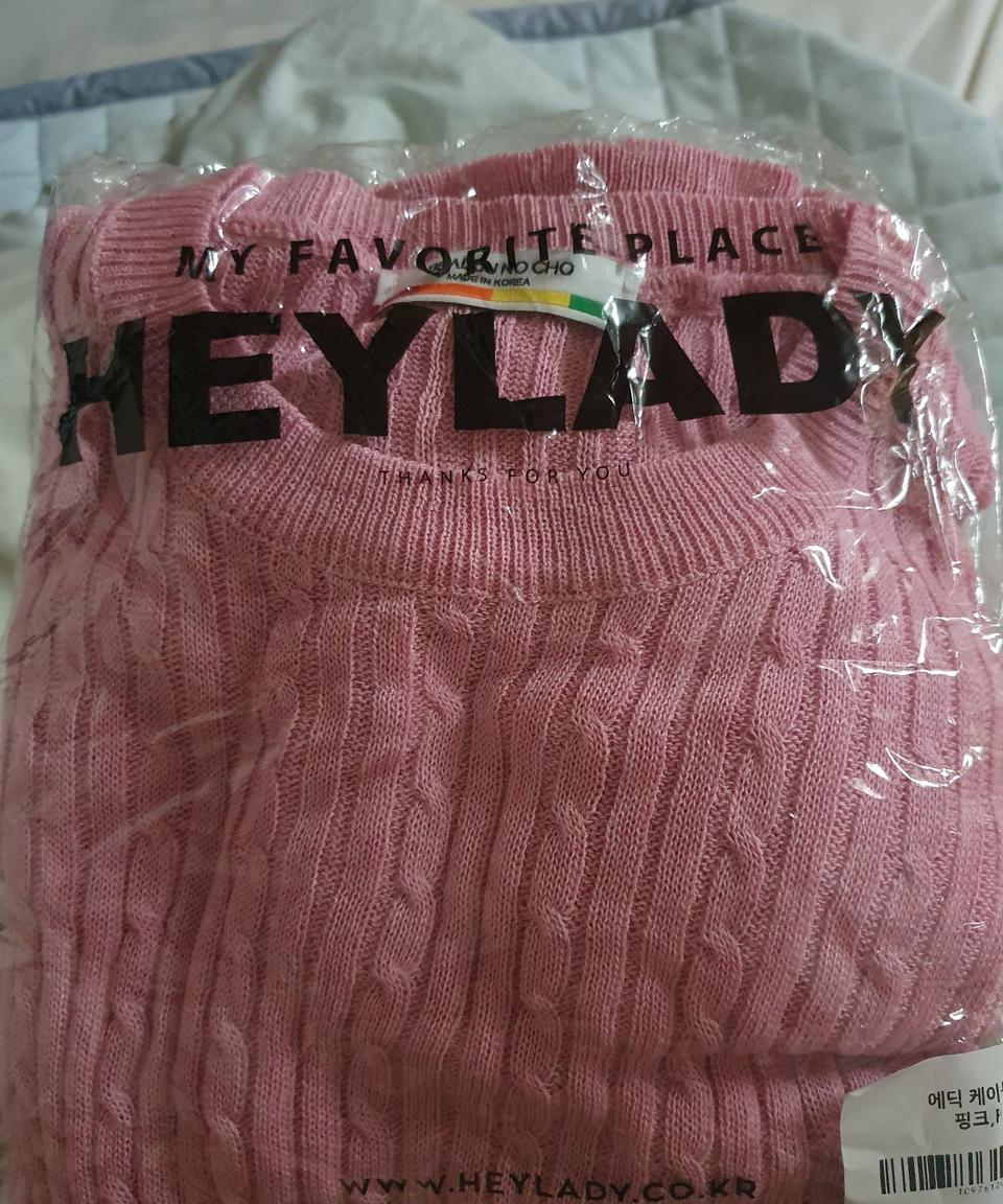 헤이레이디 에딕 케이블 니트 핑크