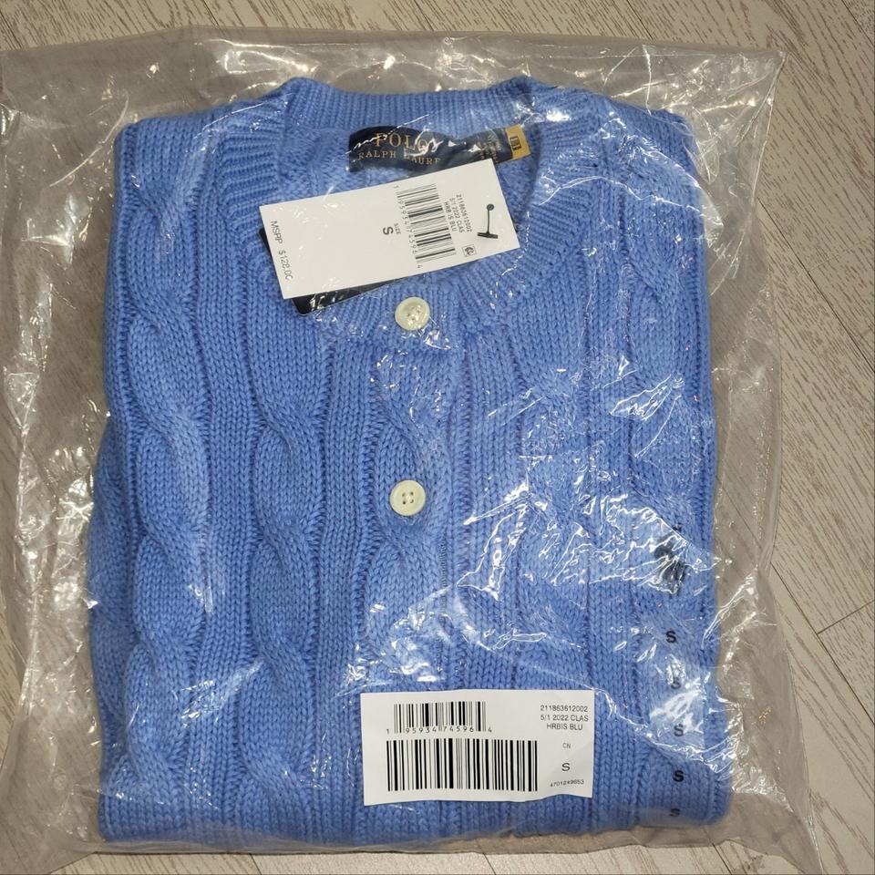 폴로랄프로렌 꽈배기반팔 가디건 새상품