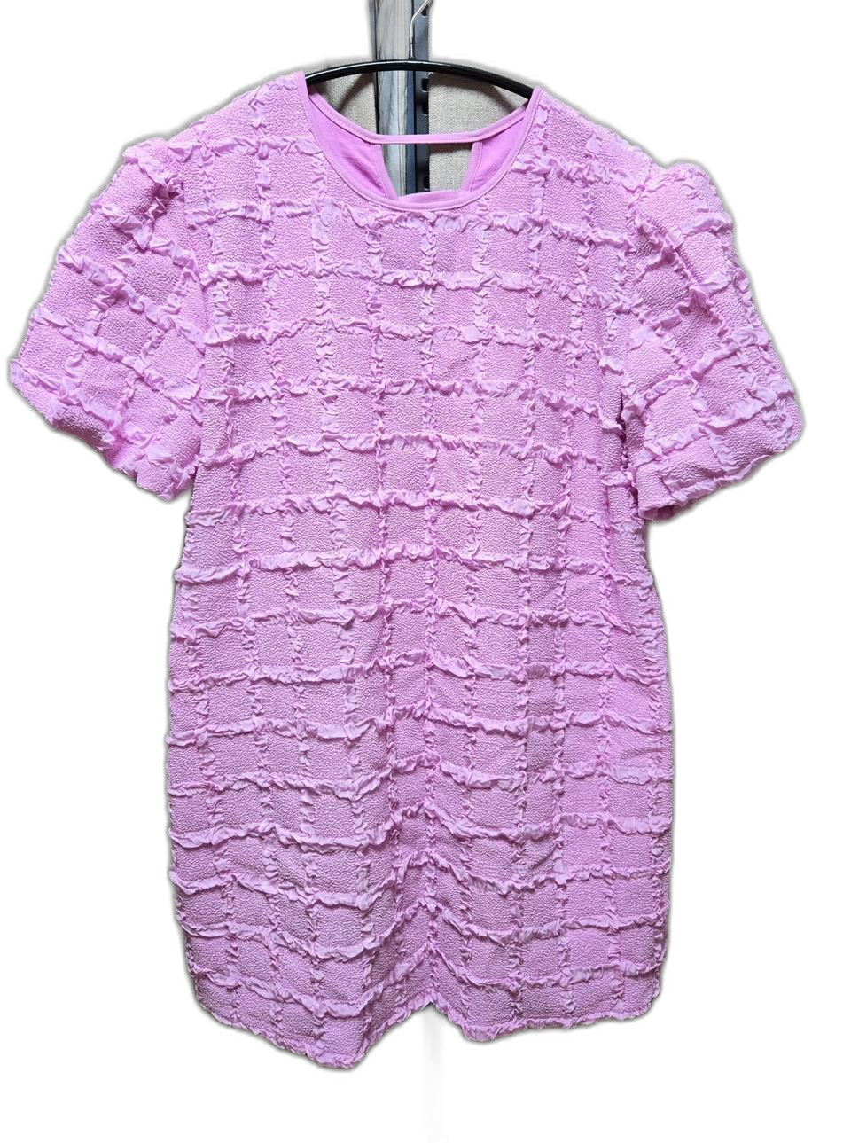 연핑크 유니크 미니원피스