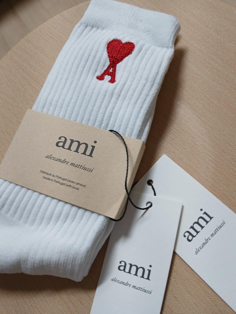 아미 양말 새상품 장목 흰색 분홍색 노란색 초록