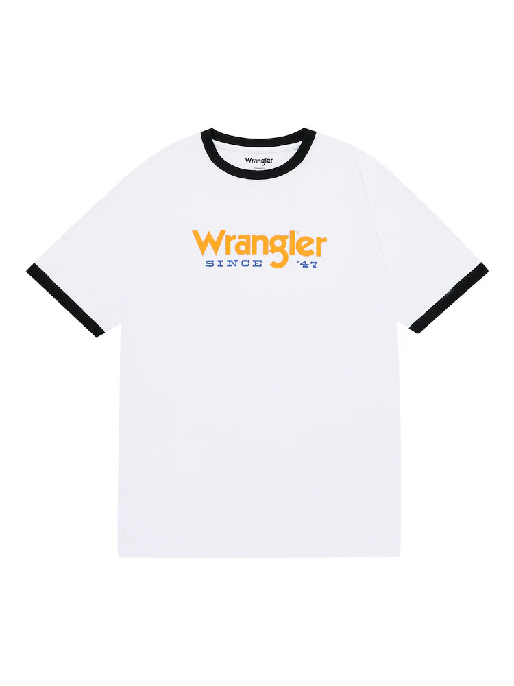 랭글러 스탠다드 링거 피그먼트 반팔티셔츠 화이트