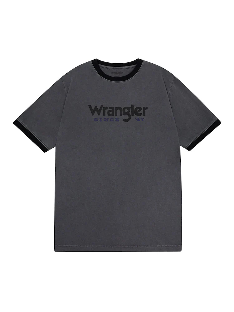 랭글러 스탠다드 링거 피그먼트 반팔티셔츠 차콜
