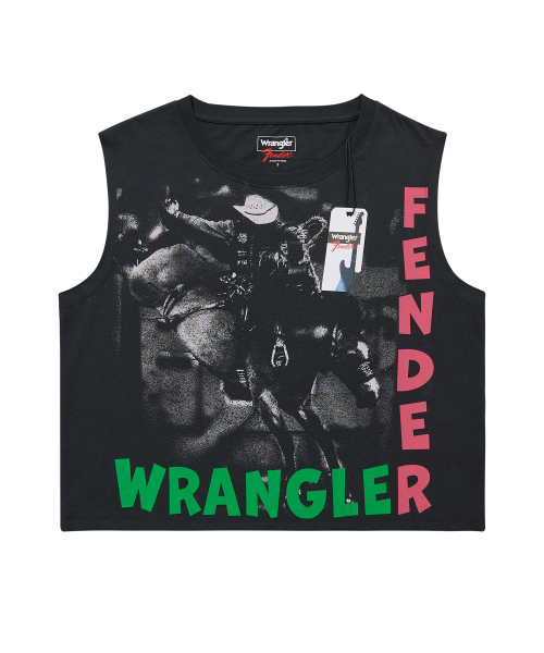 [랭글러 x 펜더] 우먼즈 로데오 나시티셔츠 블랙