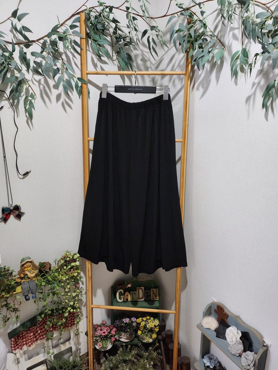 블랙 밴딩 통바지