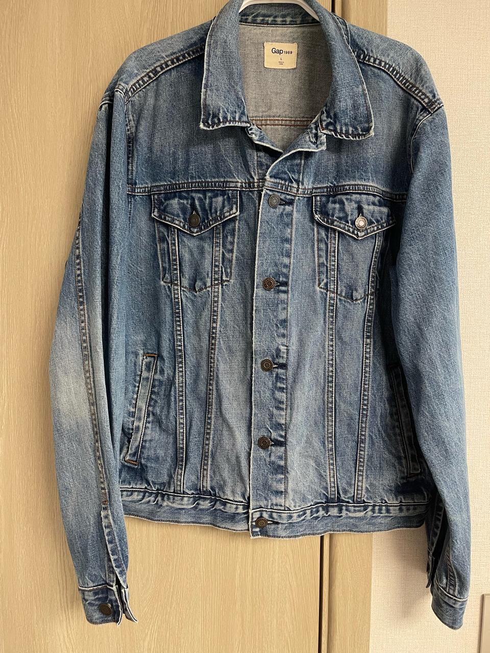 갭(GAP) 아이콘 데님 트러커 자켓 미디엄 인디고 L
