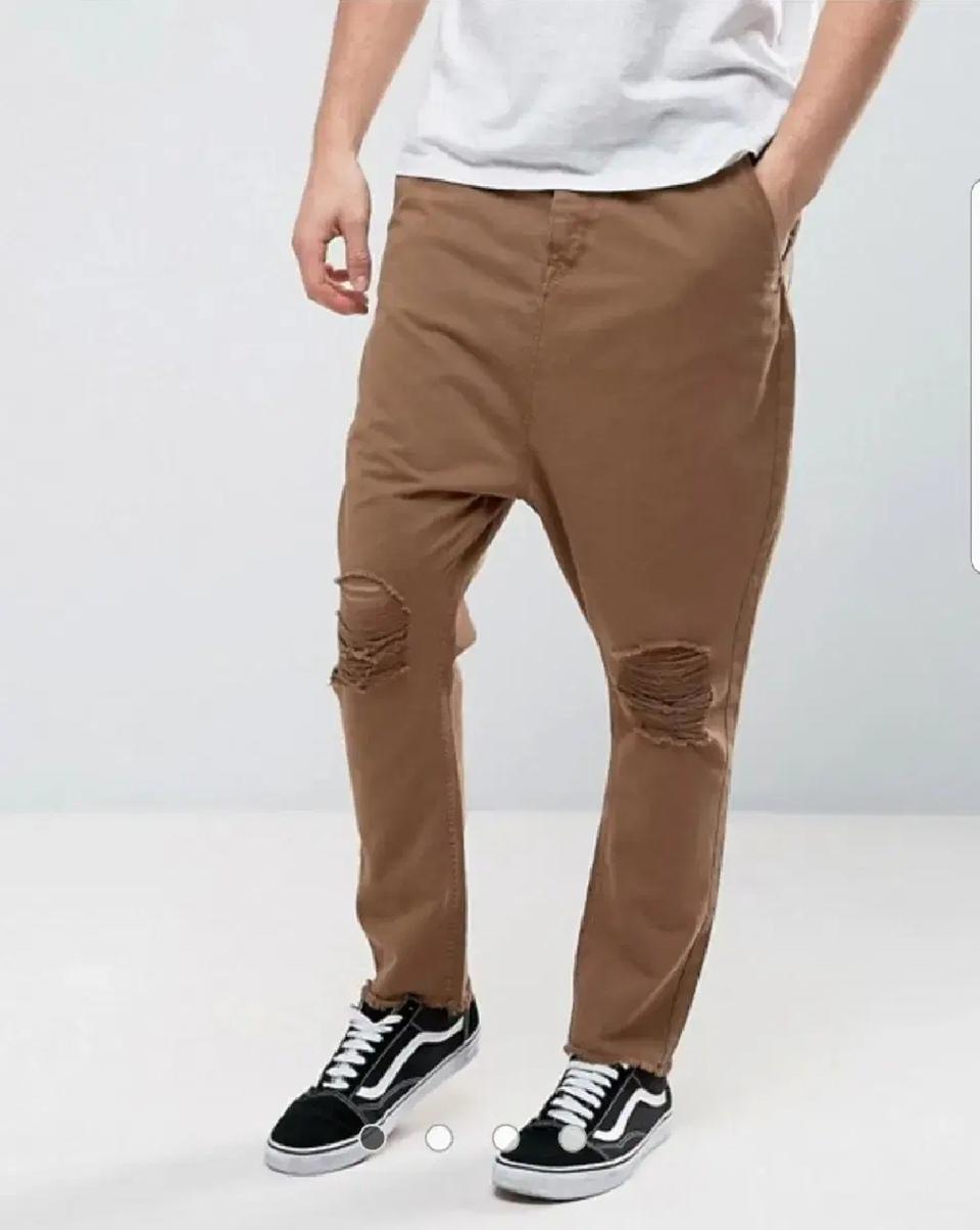 [새상품/32] ASOS 브라운 드롭크로치 팬츠