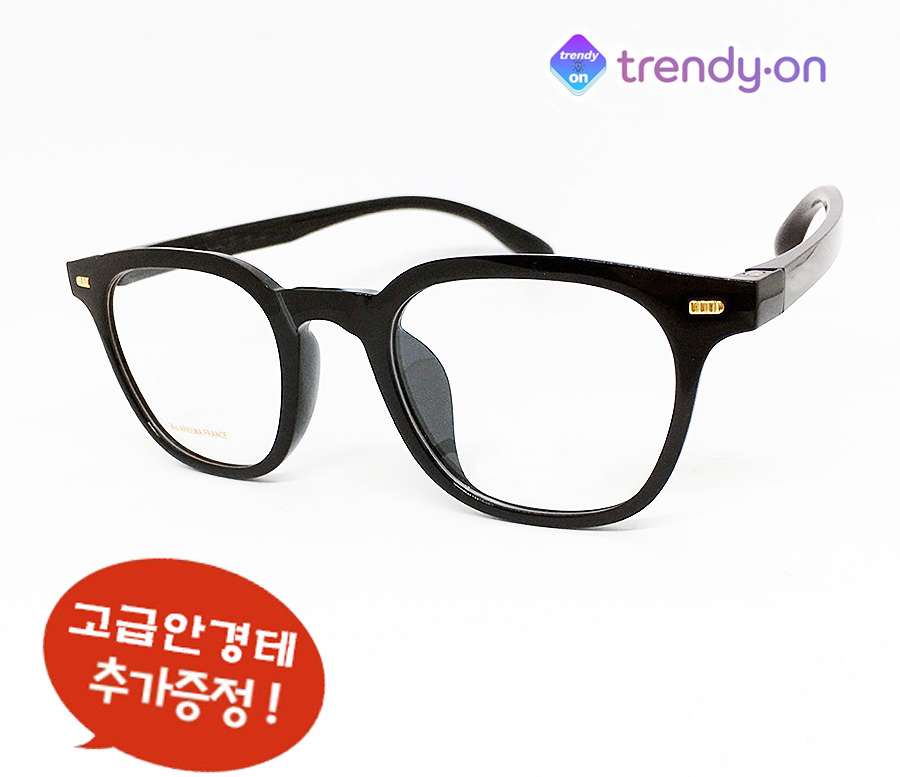 [추가증정]트랜디온 U 블랙 뿔테 안경테 세련된 데일리 7eye7 새제품