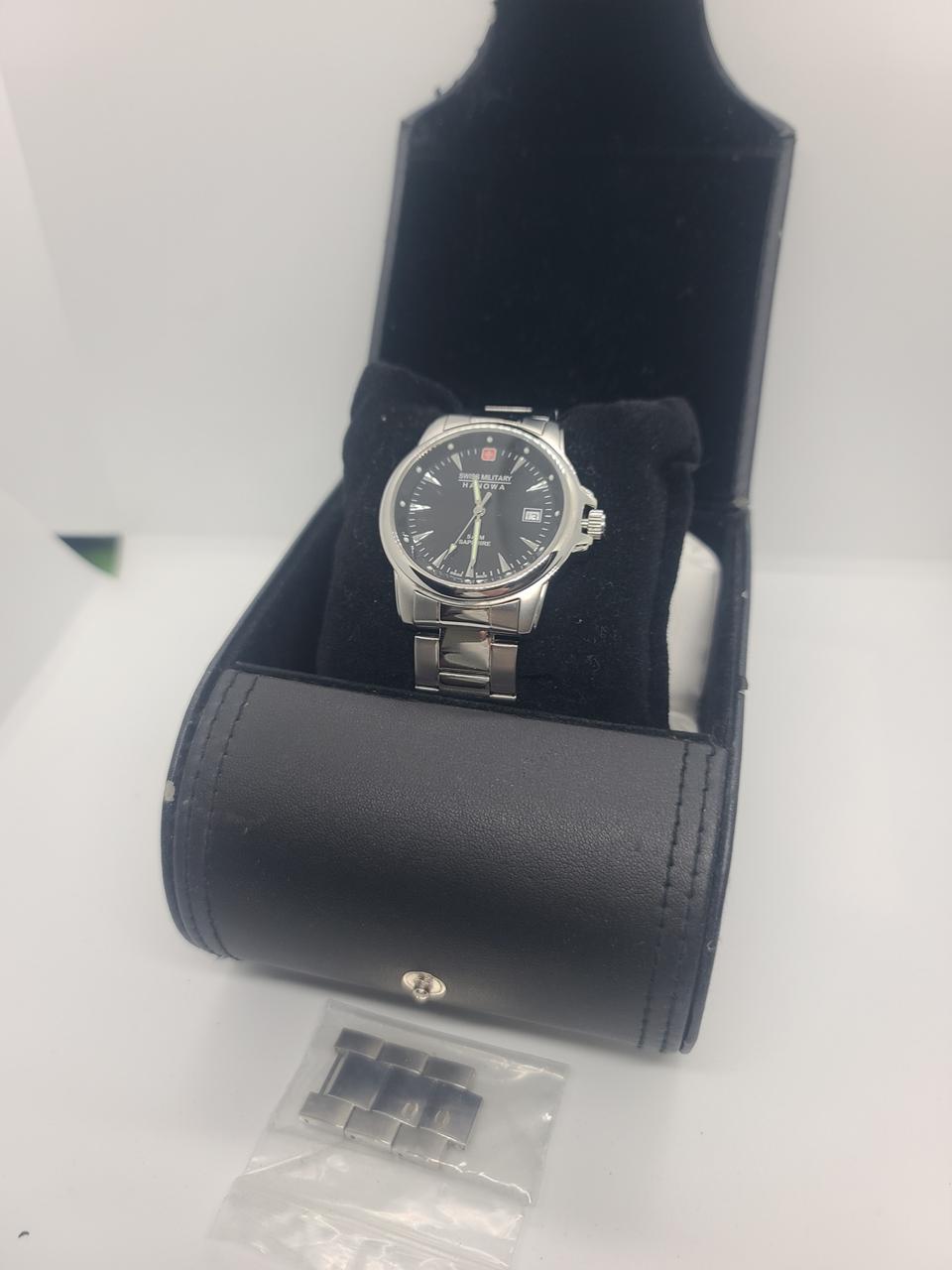 스위스밀리터리 하노와 남성 크로노 메탈 시계/SWISS