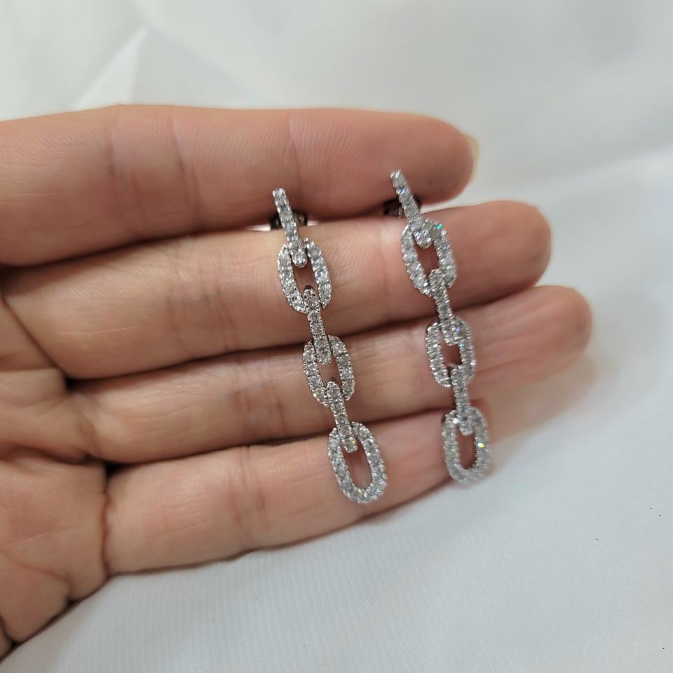 큐빅 은귀걸이. 전체실버925