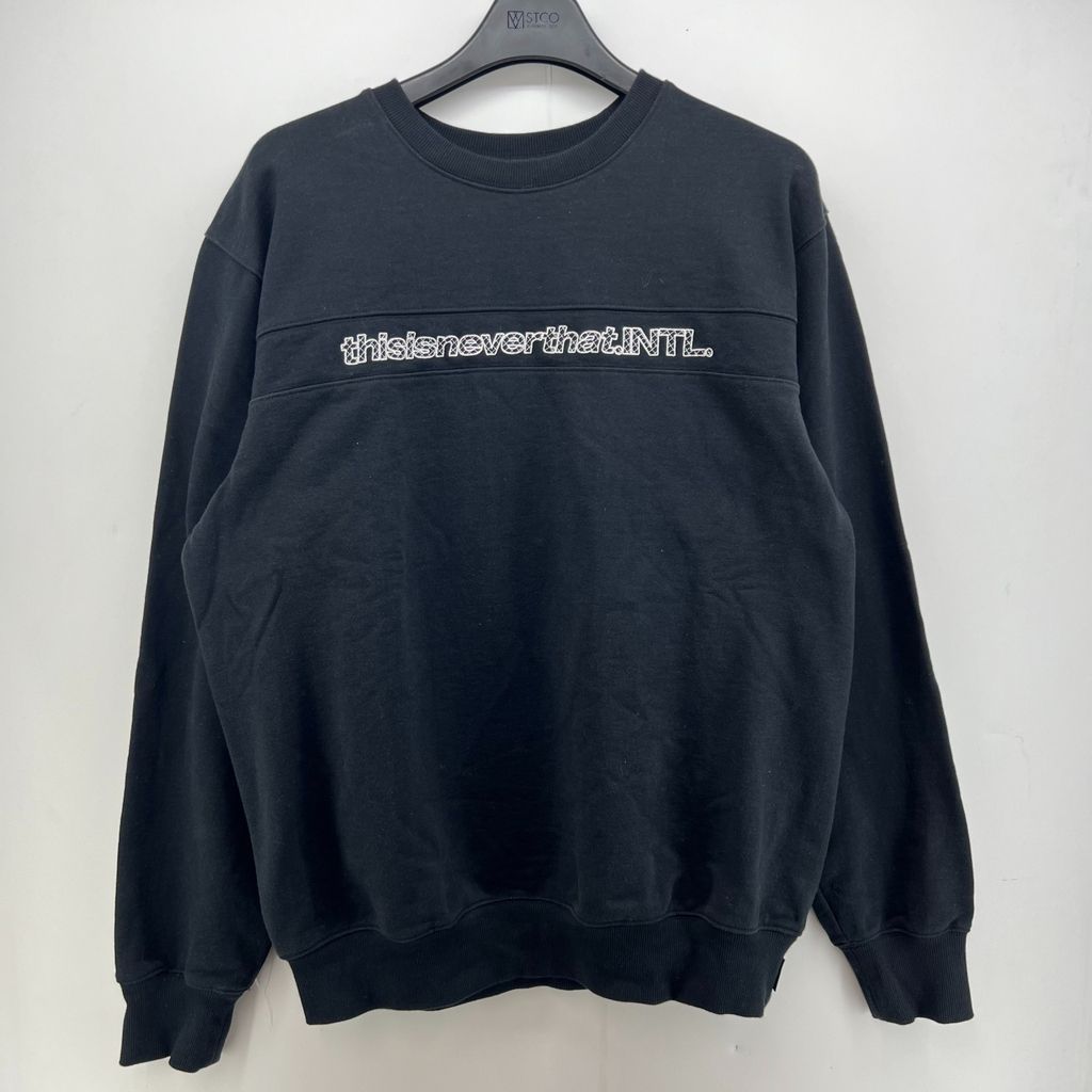 [중고] xl 디스이즈네버댓 로고 오버핏 맨투맨티셔츠 블랙