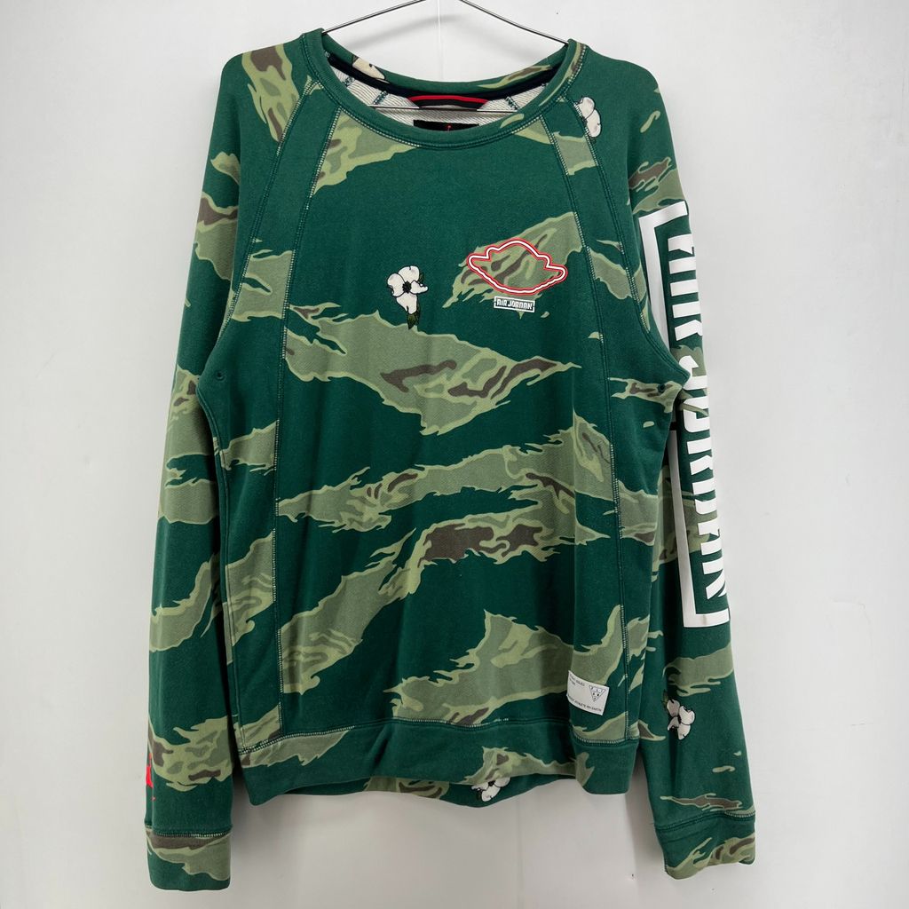 [중고] 미디움 조던 밀리터리 오버핏 크루넥 맨투맨티셔츠 밀덕룩 빈티지