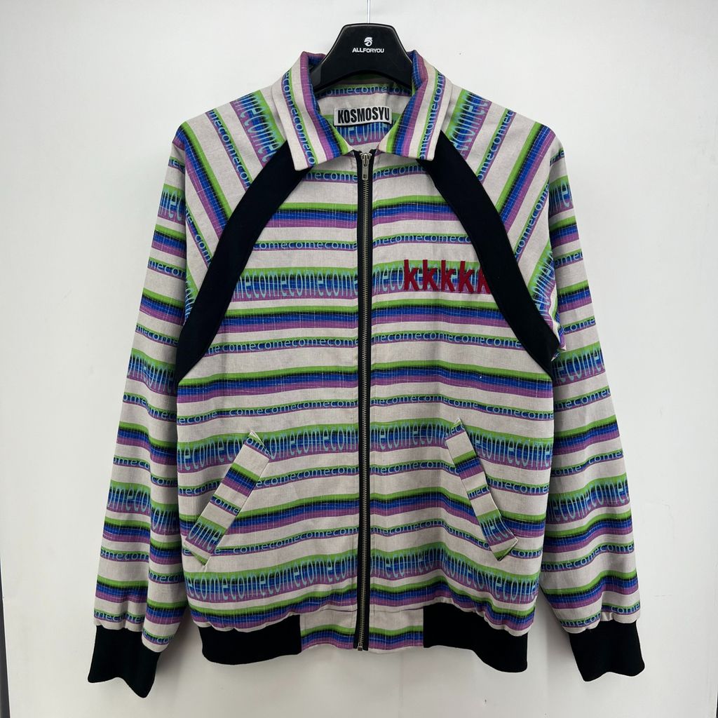 [중고] 프리 KOSMO SYU 코스모슈 오버핏 남여공용 스트라이프 유니크 빈티지 자켓