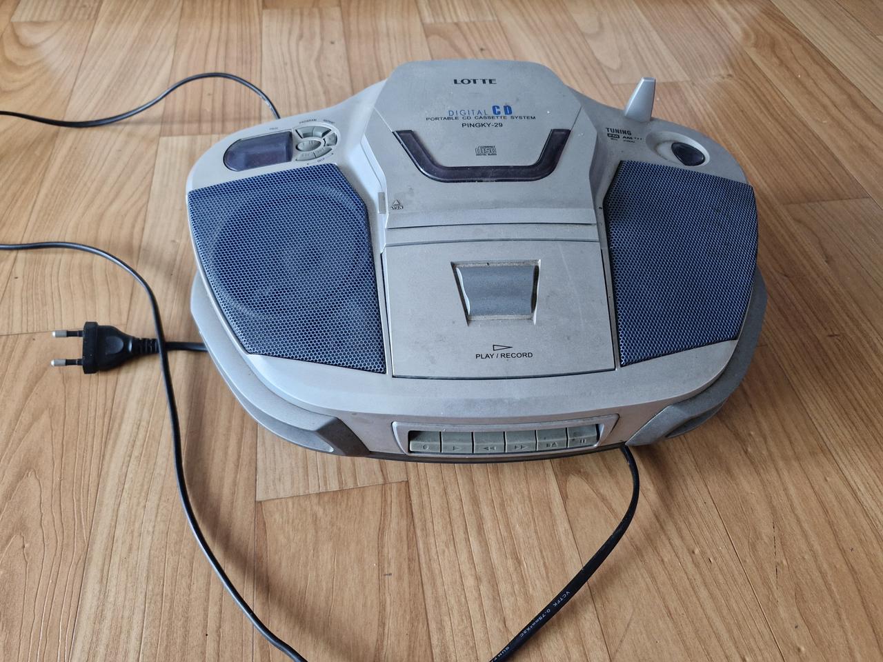 롯데 PINKY-29 CD 카세트 라디오 빈티지 레트로 (고장) (부품용